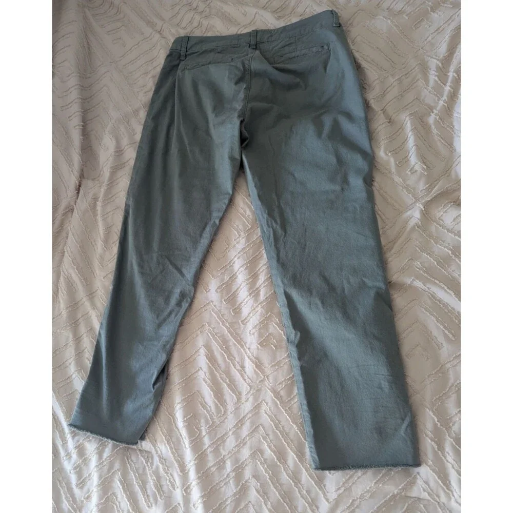 Frank & Eileen Wicklow Chino Pants Sage Green Distressed Hem Size 6 office - Picture 4 of 9